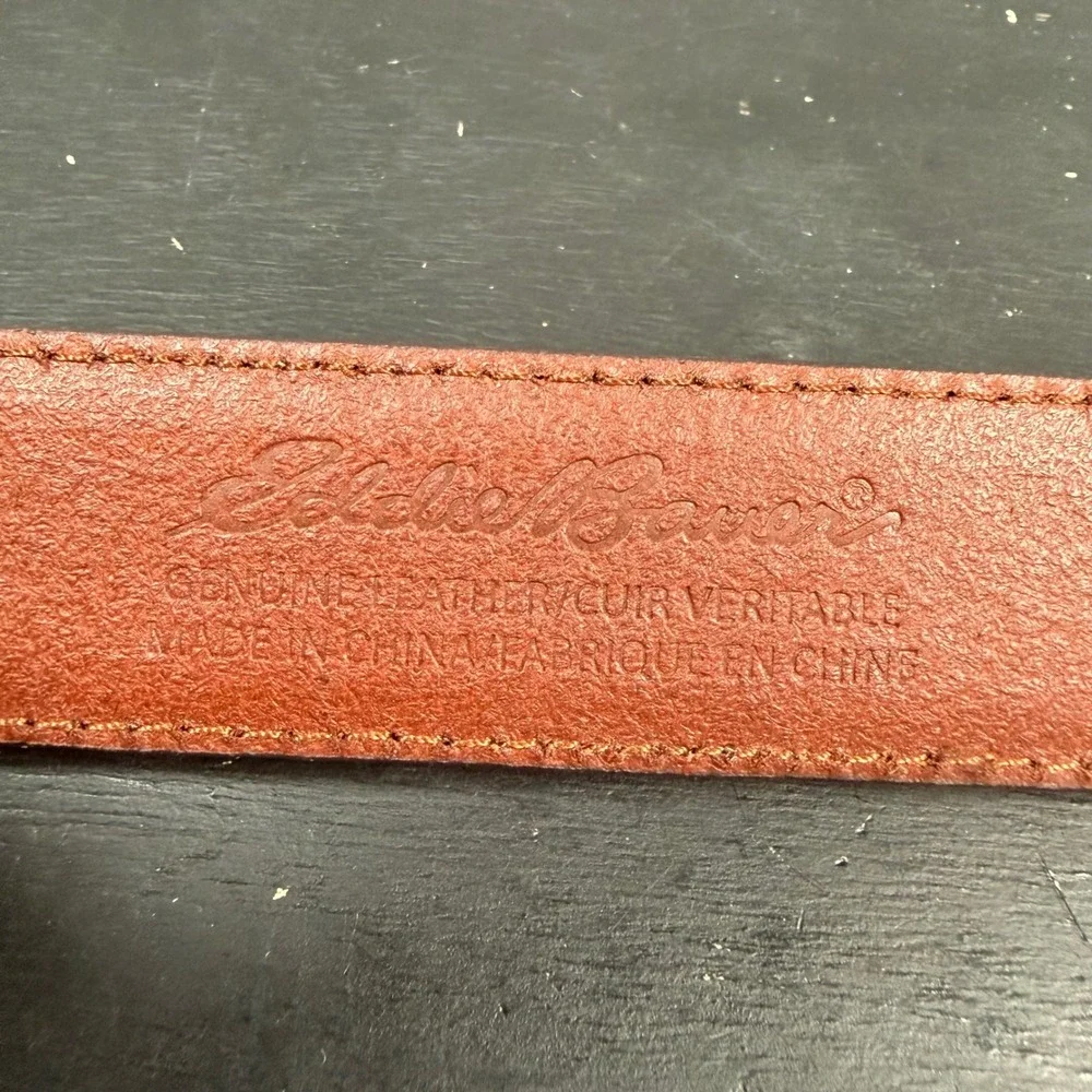 Eddie Bauer Leather Belt Mens 32 Brown Buckle‎ Classic Casual Dress Accessory